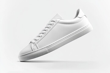 Shoe Mockup minimalist white sneaker mockup with no branding, clean and professional composition, copy space, background color white, minimalism, stock vector