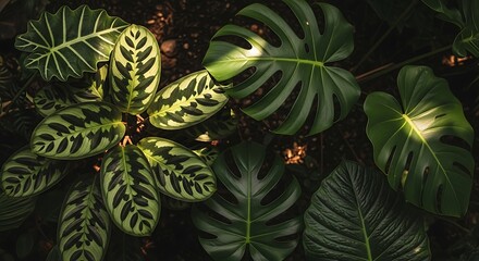Obraz premium Leaf Arrangement Tropical Green Leaves