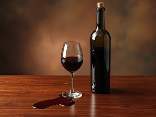 the wine that was on the table and a little spilled