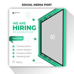 We are hiring join our production team social media post design template