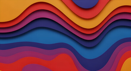 Colorful abstract background with wavy layers, creating a vibrant and dynamic visual texture and depth