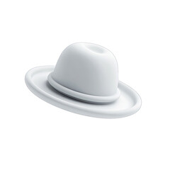 Simple white hat, smooth, 3D style