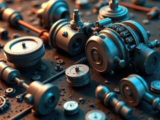 small engine that has not yet been assembled