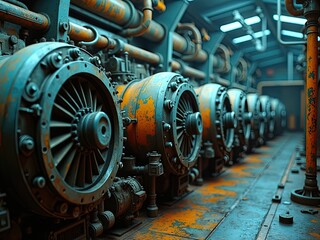 old engines on the ship