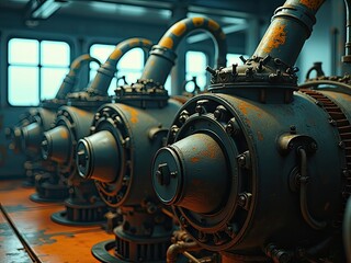 old engines on the ship