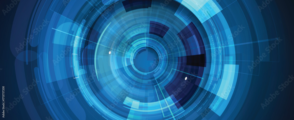 Poster abstract circuit technology and science background with geometric elements