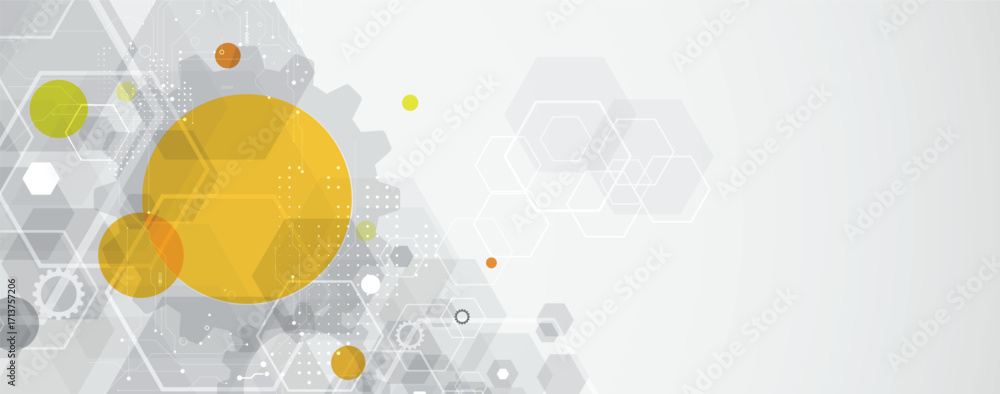 Poster abstract circuit technology and science background with geometric elements