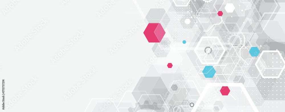 Poster abstract circuit technology and science background with geometric elements