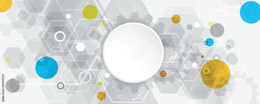 Poster abstract circuit technology and science background with geometric elements
