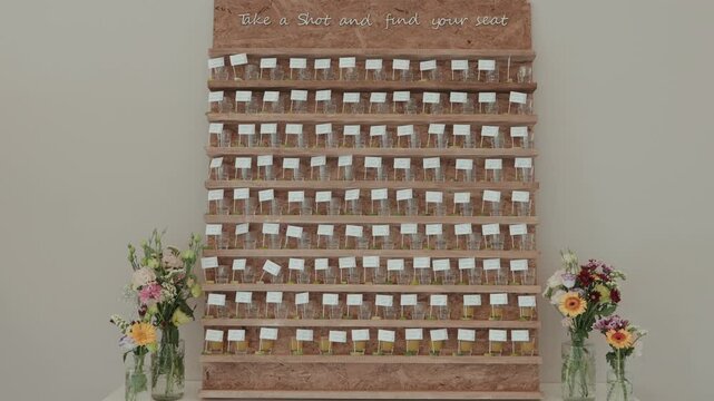 elegant wedding seating chart with floral decor