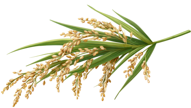 Close-up of a rice paddy branch