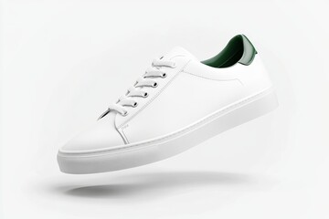 Shoe Mockup minimalist white sneaker mockup with no branding, clean and professional composition, copy space, background color white, minimalism, stock vector