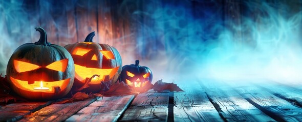 halloween background with pumpkins