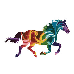 vector illustration of an abstract horse