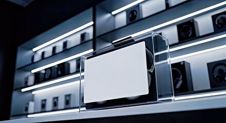 Dramatic Mockup of a Transparent Window Box for Headphones