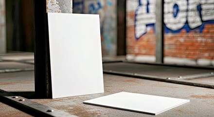 Grunge Flyer Mockup on a Distressed Metal Surface