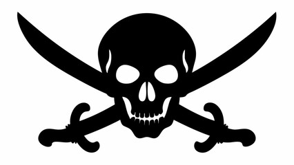 Iconic pirate skull and crossed swords silhouette symbolizing danger and adventure