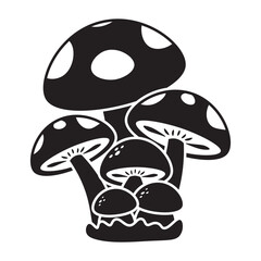 Mushrooms Autumn Silhouette Icon