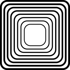 Rounded square blend line effect. Geometric shapes