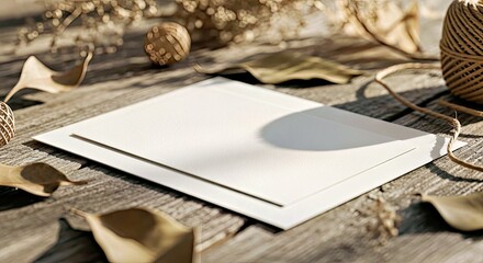 Rustic Wedding Invitation Mockup with Natural Botanicals (2)
