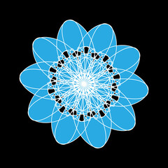 Openwork mandala with flower  for design.