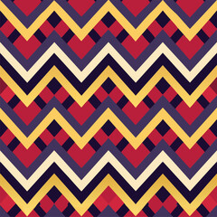 Zigzag Pattern with Red. Yellow. and Purple Colors