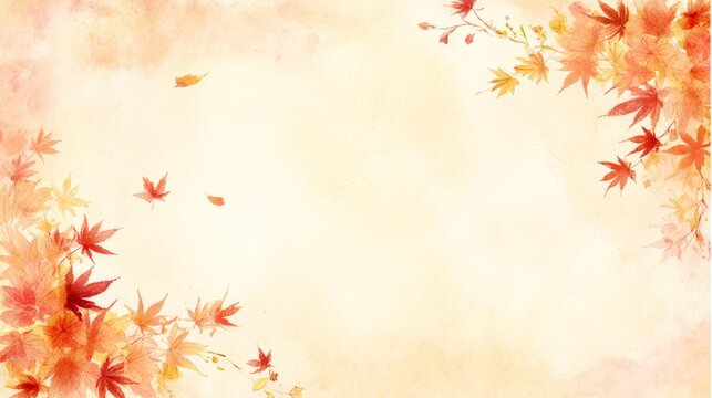 Gentle watercolor animation of falling autumn maple leaves; a serene, artistic background for a sympathy card, memorial tribute, or spiritual quote. - Powered by Adobe