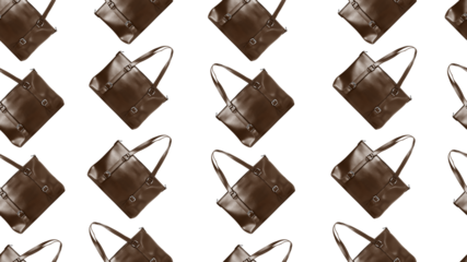 Pattern with brown large women's handbags