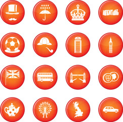 Great Britain icons vector set