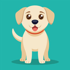 Fototapeta premium Cute cartoon Labrador puppy