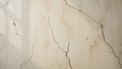 Obraz premium Light‑Colored Wall with Cracks – Textured Architectural Background