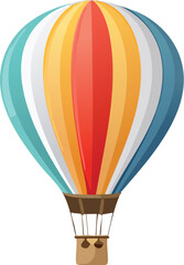 Fototapeta premium A classic hot air balloon with vibrant stripes, symbolizing adventure, travel, and a sense of wonder. Generative AI