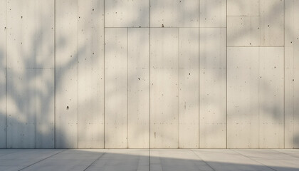 Obraz premium Minimal Concrete Wall with Tree Shadows – Modern Architectural Background