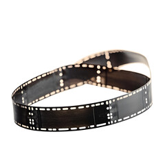 Curved Photographic Film Strip on a See-Through Backdrop Showcasing the Art of Analog Photography