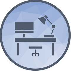 Obraz premium Study Desk icon vector image. Suitable for mobile apps, web apps and print media.