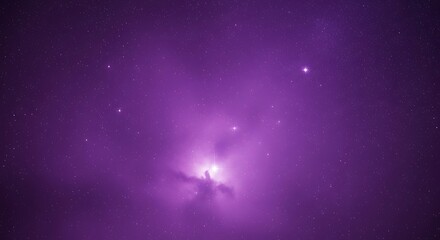 Vivid Purple Nebula with Bright Stars and Cosmic Clouds in Deep Space