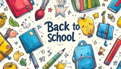 Back-to-school doodle pattern