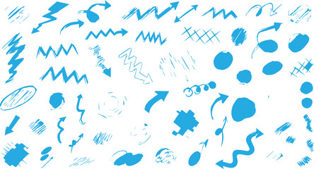 Hand-Drawn Arrow and Shape Elements 29 EPS Vector Illustrations