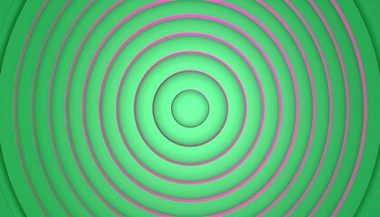 Concentric circles in mint green and pink