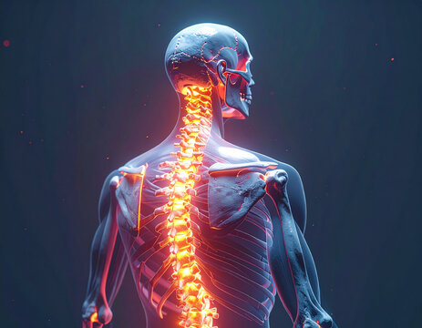 Human skeleton spinal column anatomy