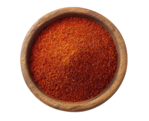 Red spice powder in wooden bowl (5)