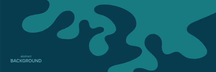 Abstract organic fluid background in teal green. Vector