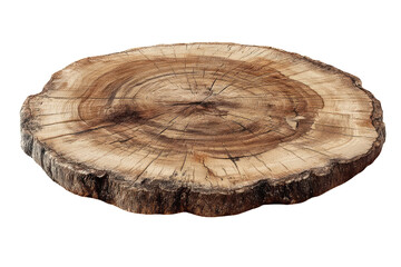 Flat, circular tree trunk slice