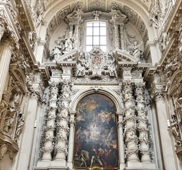 The grandiose majestic paintings of biblical scenes do not leave indifferent any parishioner or visitor to the Theatinerkirche in Munich.
