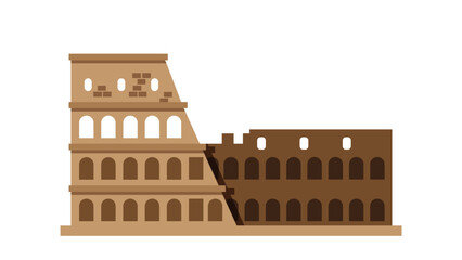 illustration of the Roman Colosseum, an iconic landmark in Rome, showcasing its ancient architecture