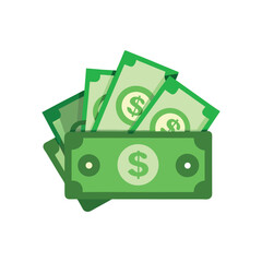 Dollar banknotes isolate on white background