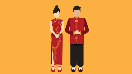 A vibrant illustration of traditional Chinese costumes, featuring intricate designs and rich fabrics, showcasing the elegance and cultural heritage