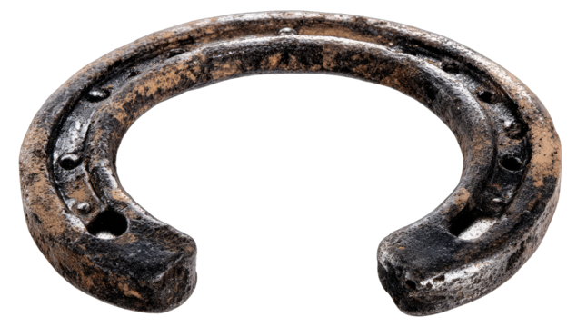 Aged horseshoe, weathered and worn
