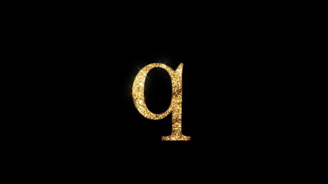 Golden letter Q with transparent background, golden alphabet