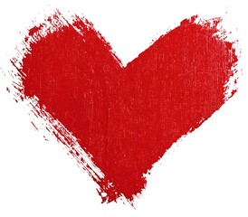 A vibrant, hand-painted red heart shape